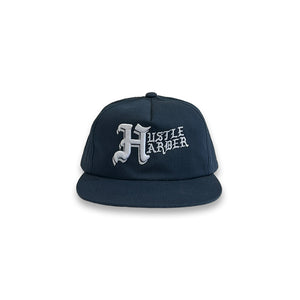 
            
                Load image into Gallery viewer, &amp;quot;Hustle Harder&amp;quot; Navy snapback - Mystérieux Brand
            
        