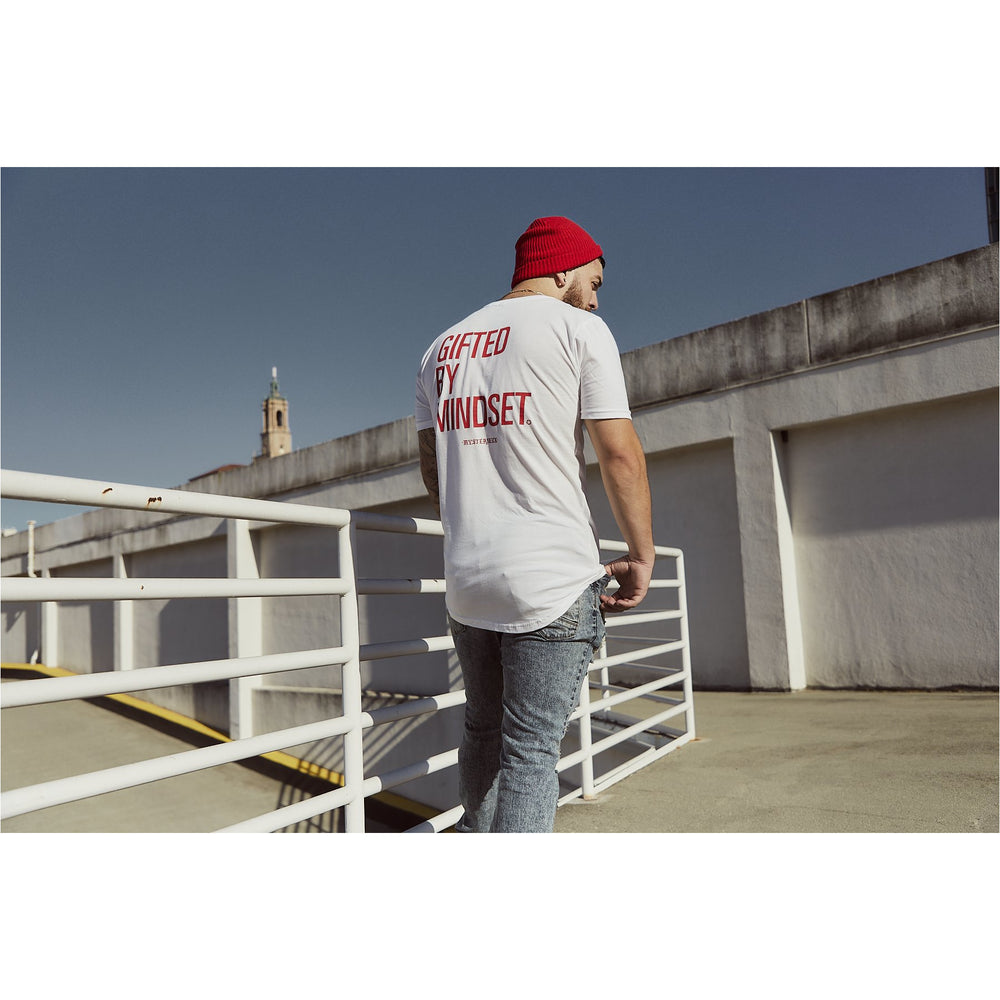 
            
                Load image into Gallery viewer, &amp;quot;Gifted By Mindset&amp;quot; White Tee - Mystérieux Brand
            
        