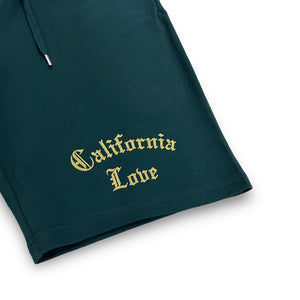 "CA Love" forest green sweat shorts - Mystérieux Brand