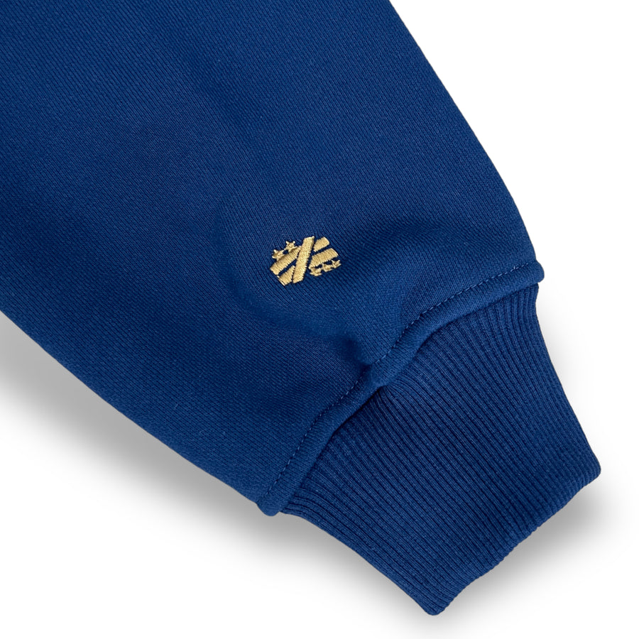 "Hustle Harder University" Premium Heavyweight Navy Hoodie - Mystérieux Brand