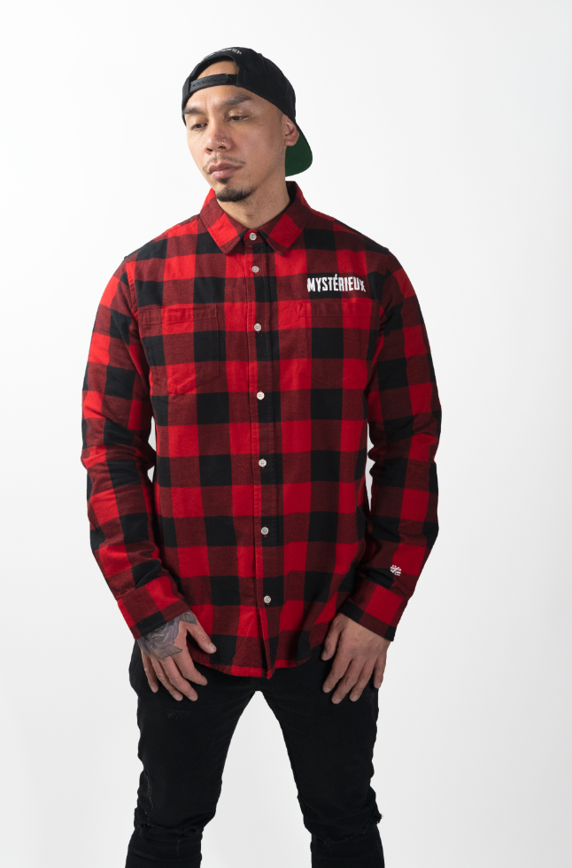 "Envisioned" Red Flannel Button Up - Mystérieux Brand